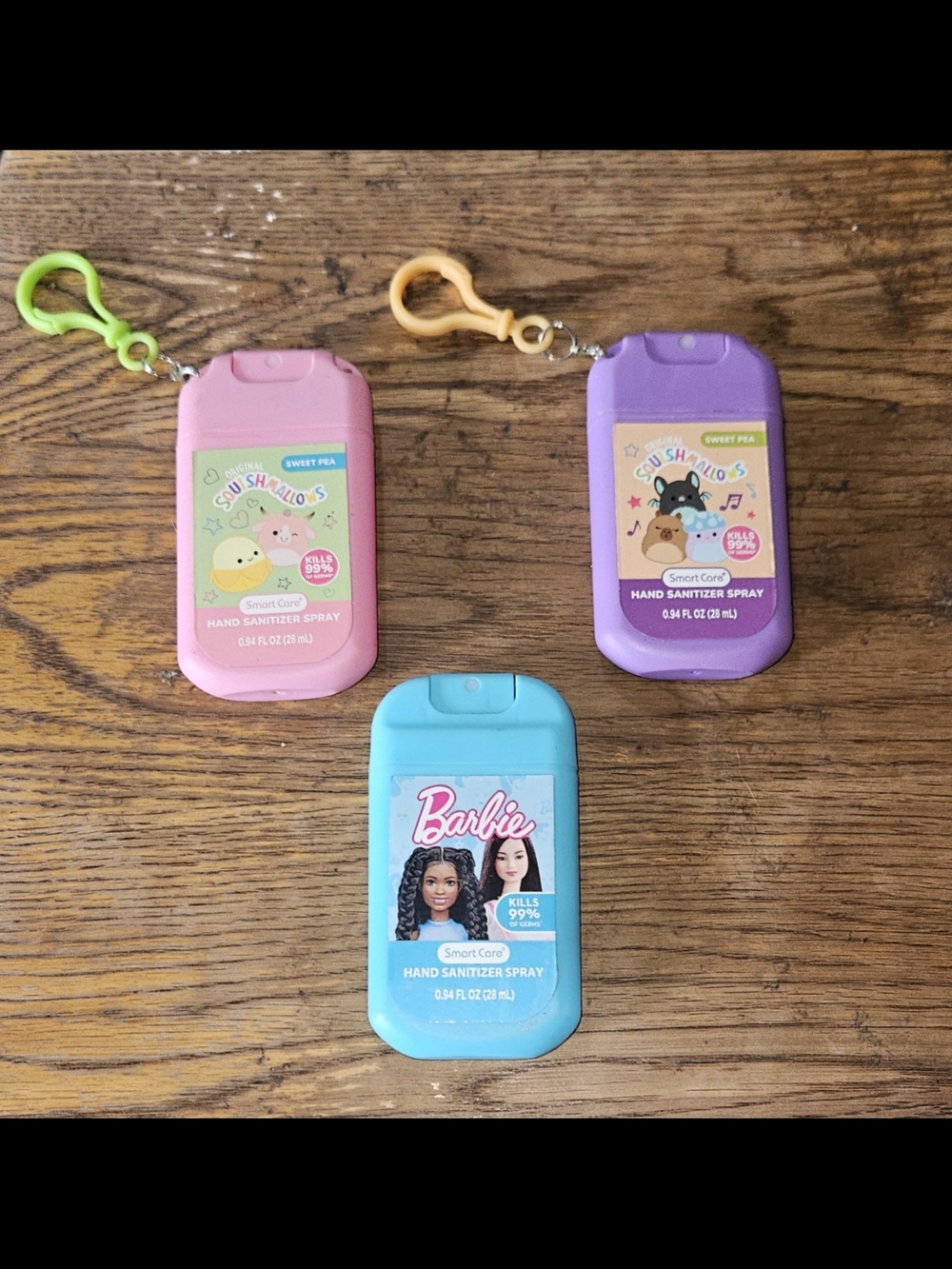 3pc Smart Care Hand Sanitizer Spray - Squishmallows & Barbie BNIB